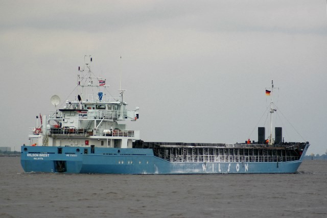 Transit: WILSON BREST         entering English South Coast at The Dover Strait