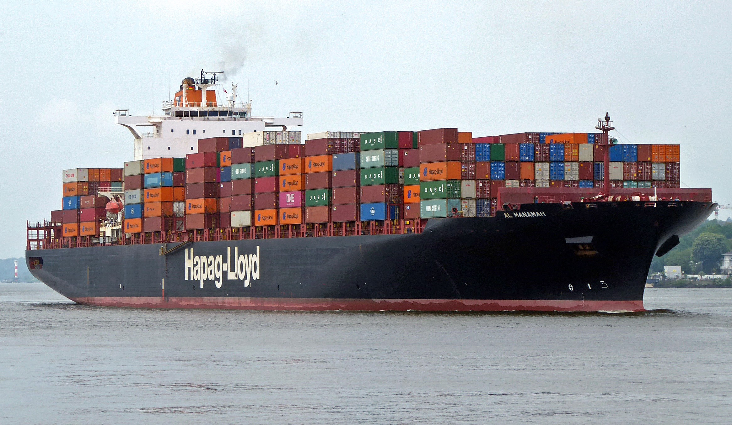 Transit: AL MANAMAH entering English South Coast at The Dover Strait