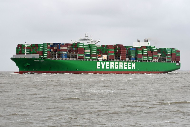 Transit: EVER TOP             entering English South Coast at The Dover Strait