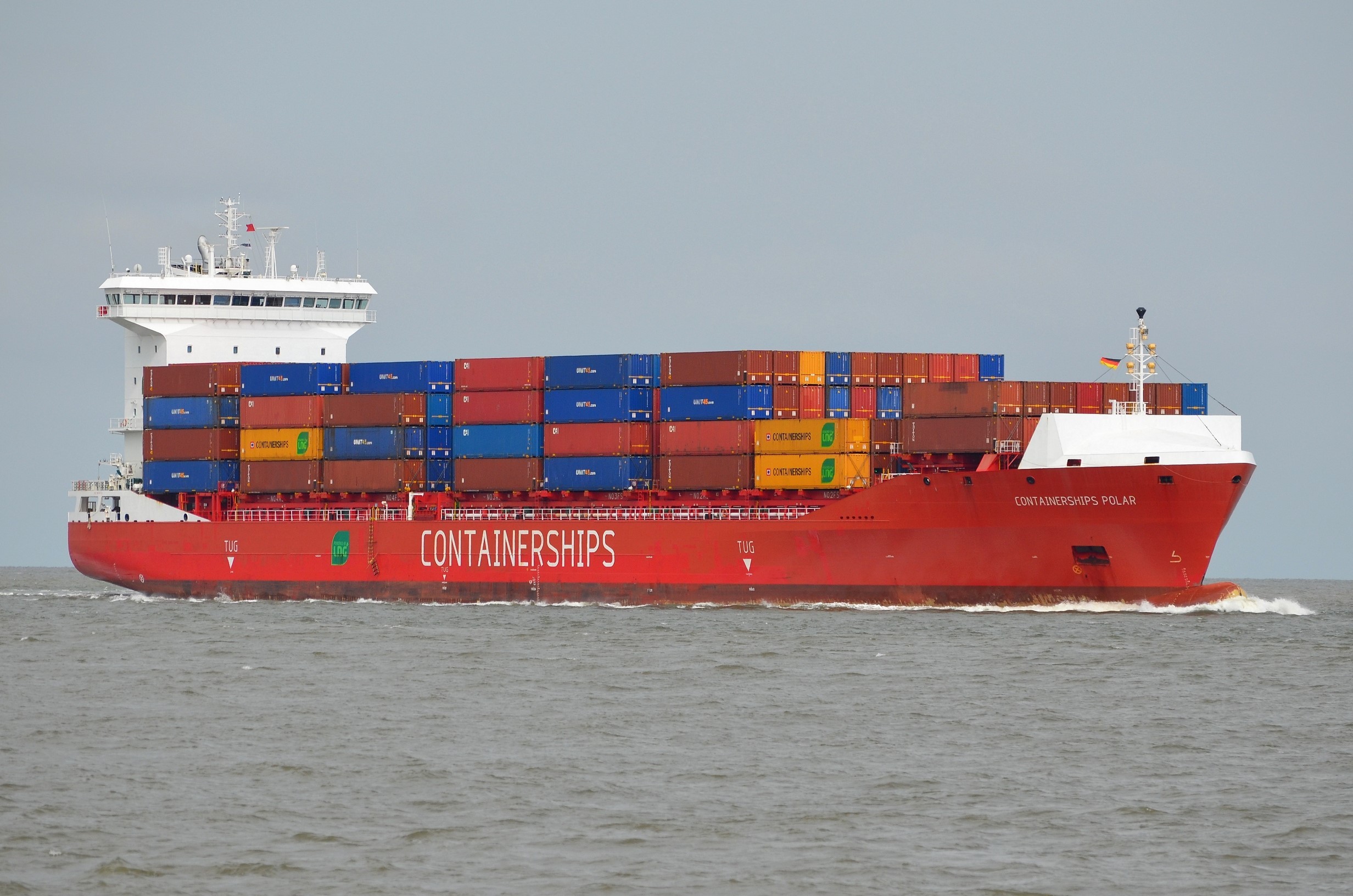  Irish Sea - CONTAINERSHIPS POLAR transiting Irish Sea off Wales