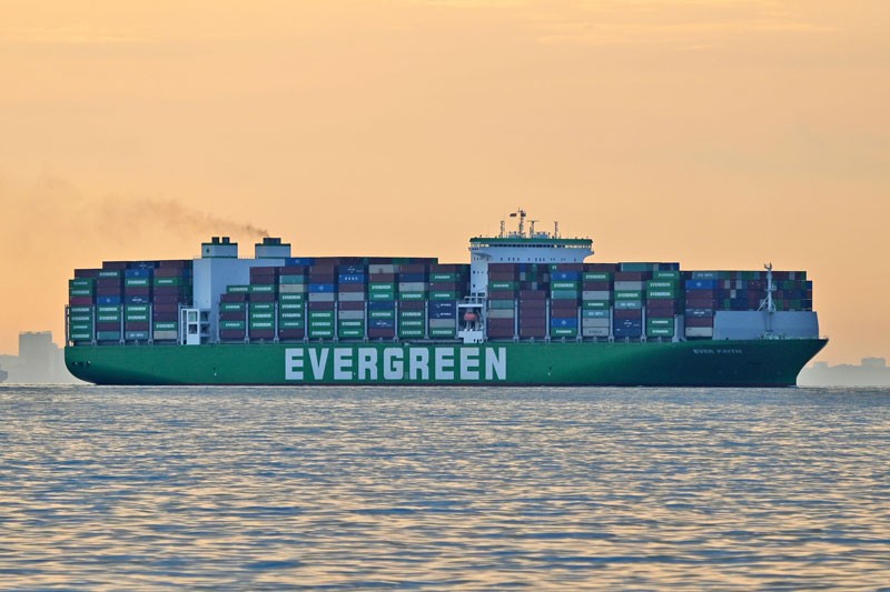 Transit: EVER FAITH           entering English South Coast at The Dover Strait