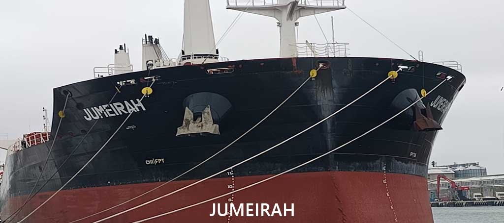 Transit: JUMEIRAH             entering English South Coast at The Dover Strait