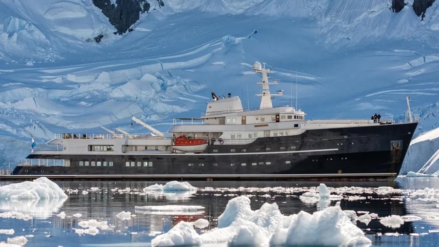 Photograph of the Expedition Yacht: AQUA LARES           (IMO: 7367835). Documented in UK and Regional Shipping Movements.