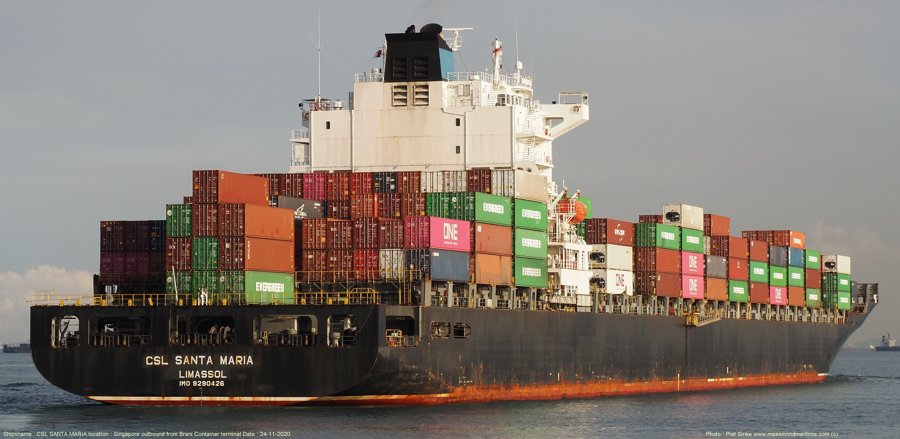 Transit: MSC SANTA MARIA      entering English South Coast at The Dover Strait
