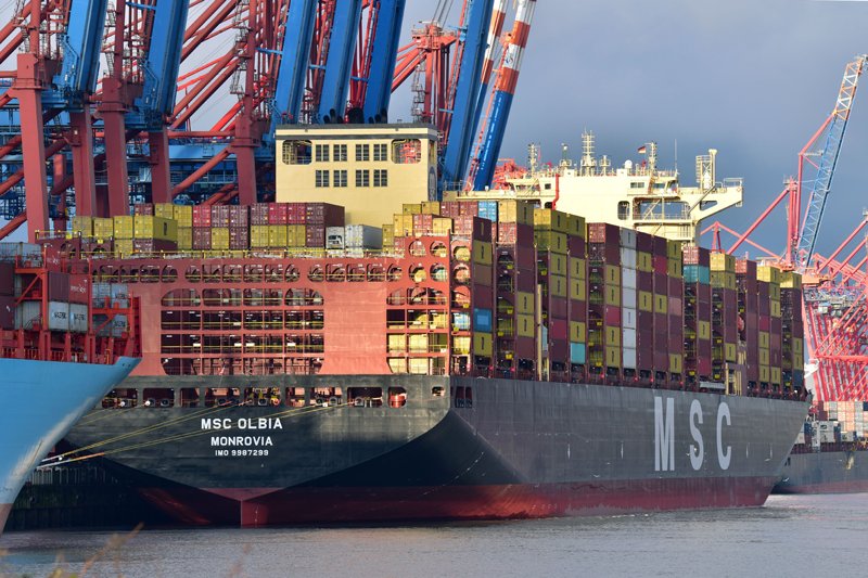 Photograph of the Container Ship (16,000 TEU): MSC OLBIA            (IMO: 9987299). Documented in UK and Regional Shipping Movements.