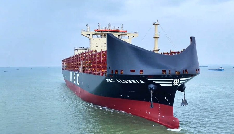 Photograph of the Container Ship: MSC ALESSIA          (IMO: 9987330). Documented in UK and Regional Shipping Movements.